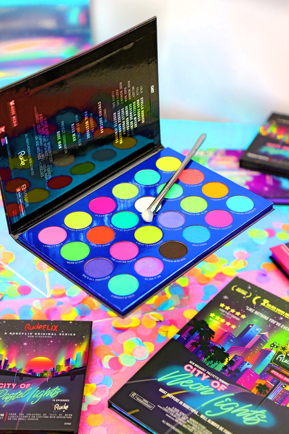 RUDE City of Neon Lights - 24 Vibrant Pigment & Eyeshadow Palette